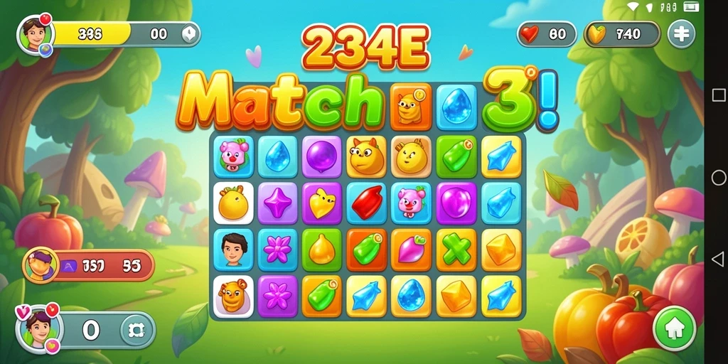 Tampilan gameplay seru dari 234E yang khas.