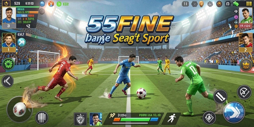 Tampilan utama gameplay 55FIVE yang dinamis dan menarik.