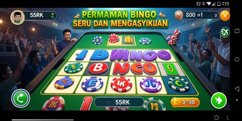 Screenshot gameplay Bingo di 55RK yang menampilkan keseruan permainan.