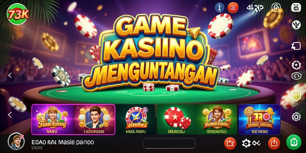 Screenshot utama 73K menampilkan gameplay menegangkan di Kasino.