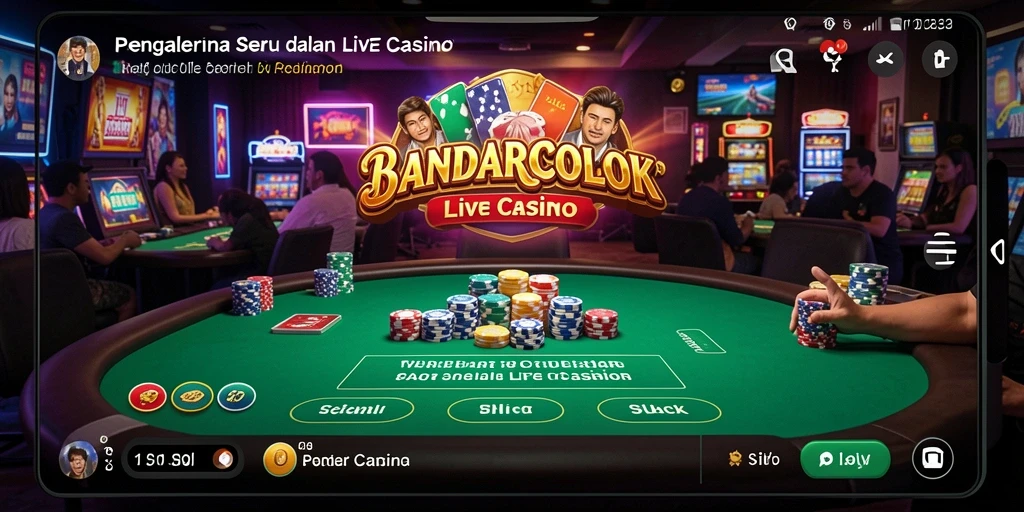 Screenshoot utama BANDARCOLOK menampilkan dealer langsung dan suasana kasino yang mengasyikkan.