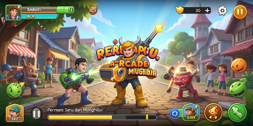 Tampilan gameplay seru dari BARU01 yang menantang di dalam permainan Arcade.