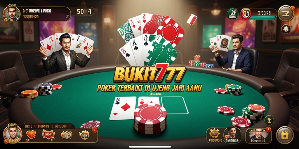 Tangkapan layar dari gameplay Poker yang mendebarkan di BUKIT777.