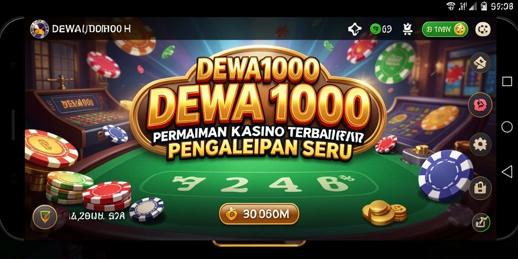 Tampilan gameplay mendebarkan di DEWA1000 yang menampilkan variasi permainan Kasino.