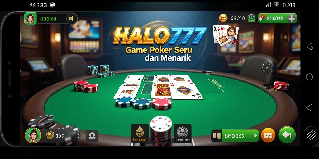 Screenshot gameplay HALO777 yang menunjukkan momen intens dalam permainan Poker.