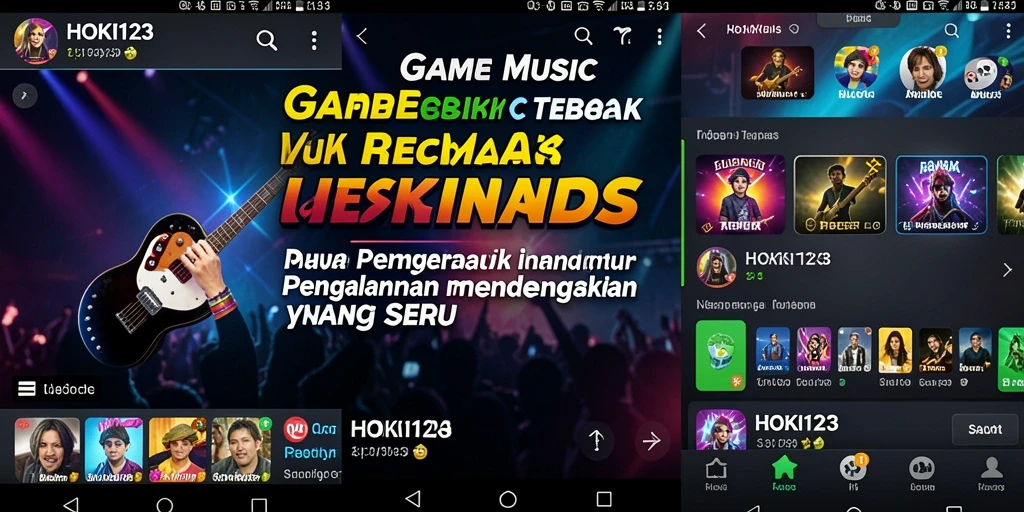 Tampilan gameplay HOKI123 dengan antarmuka musik yang menarik.