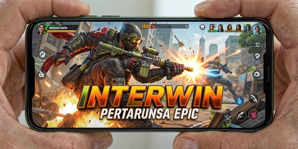 Screenshot INTERWIN menunjukkan aksi intens dan pertarungan yang mendebarkan.