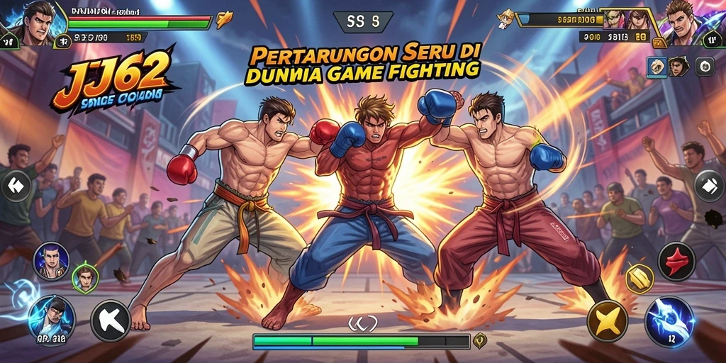 Screenshot menampilkan pertarungan epik dalam game JJ62.