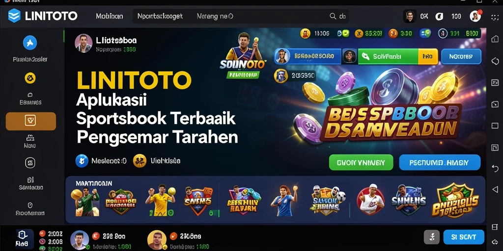 Tampilan utama LINITOTO dengan berbagai pilihan taruhan olahraga.