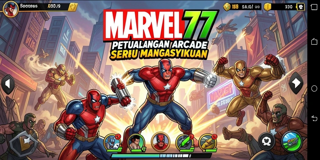 Tangkapan layar menunjukkan gameplay seru dari MARVEL77 dengan aksi cepat.
