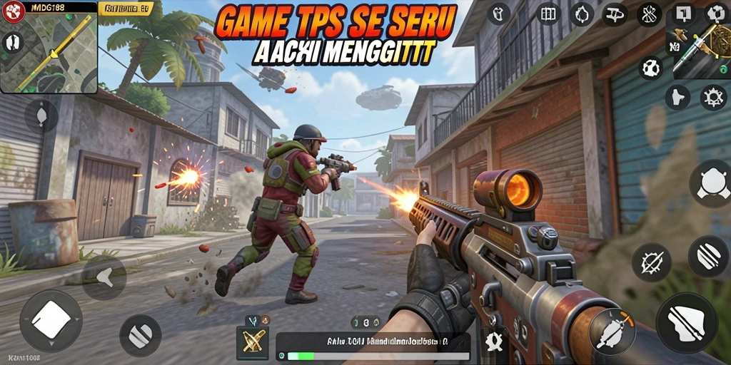 Screenshot gameplay MDG188 yang menunjukkan aksi seru dalam pertempuran TPS.