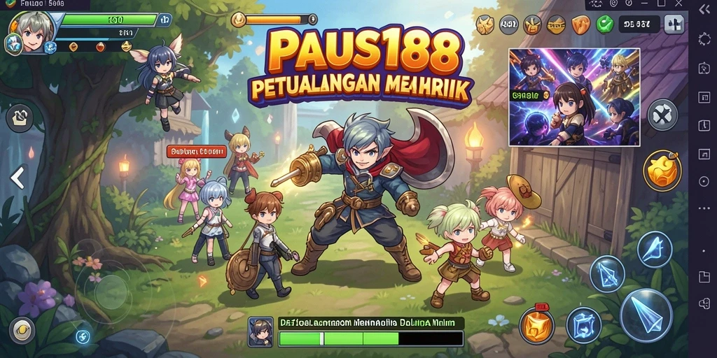 Tangkapan layar utama PAUS188 menampilkan karakter Anime dalam pertempuran yang dinamis.
