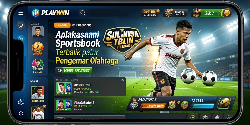 Tampilan layar utama PLAYWIN menampilkan berbagai opsi taruhan olahraga.