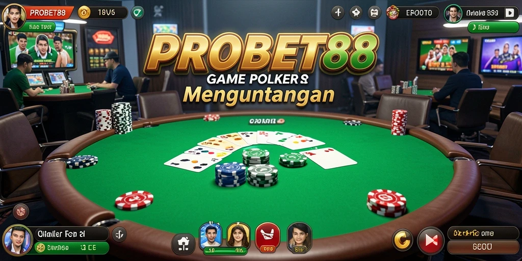 Tampilan menarik dari gameplay Poker di PROBET88.