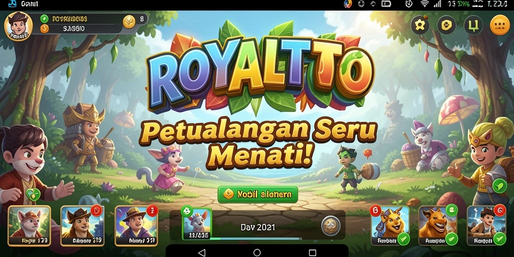 Tampilan gameplay menegangkan di ROYALTOTO saat menjelajahi dunia petualangan.