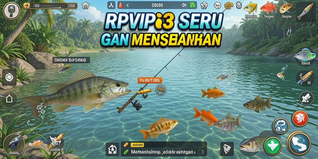 Tangkapan ikan seru dalam gameplay RPVIP3.