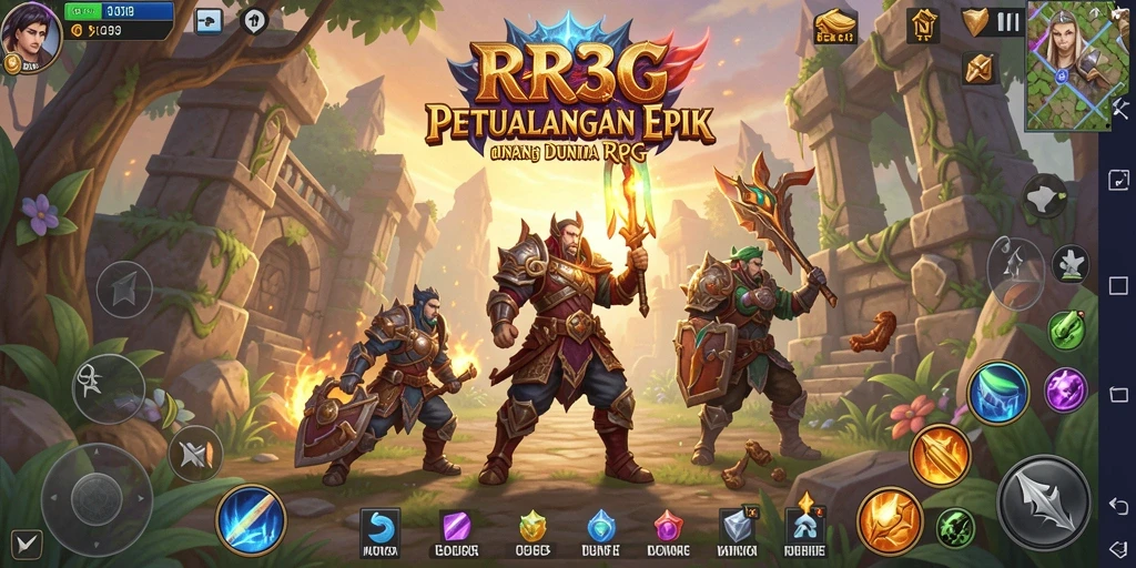 Tampilan gameplay menakjubkan dari RR33 yang menghadirkan petualangan RPG seru.