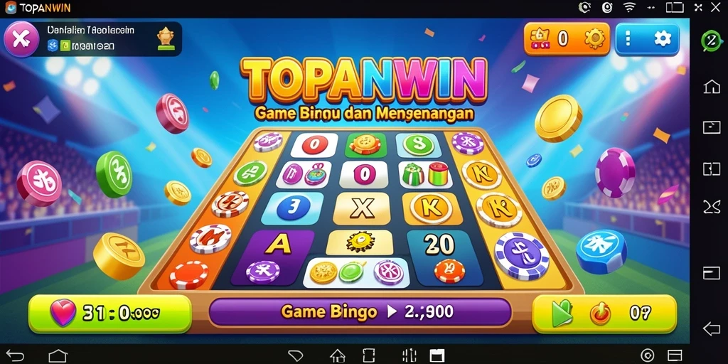 Tampilan gameplay seru dalam aplikasi Bingo TOPANWIN.