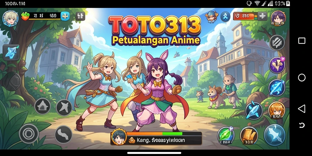 Screenshot gameplay TOTO313 menampilkan pertarungan seru di dunia Anime.