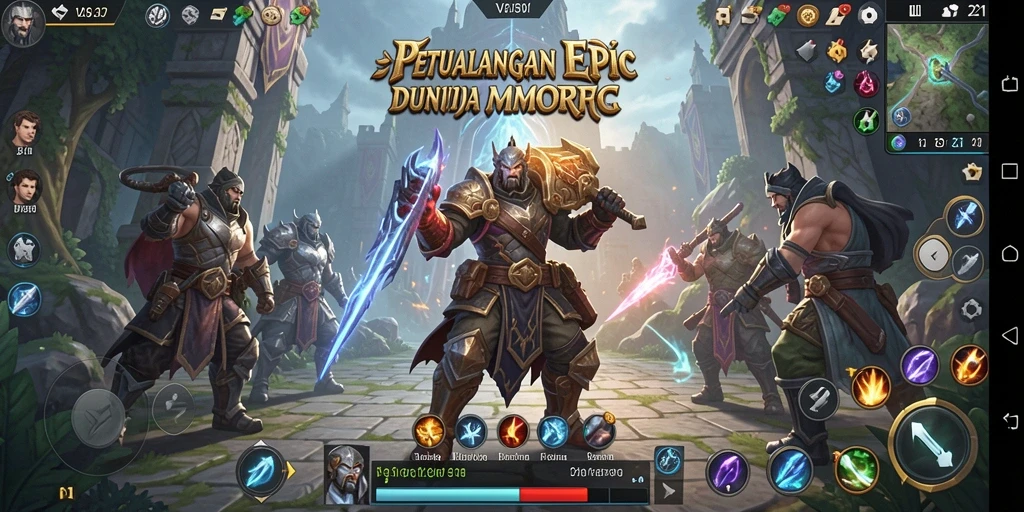Tampilan gameplay V21 yang seru dalam dunia MMORPG.