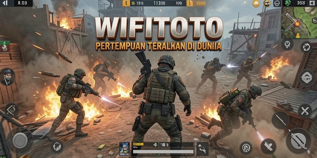 Tampilan gameplay intens WIFITOTO dalam battle royale.