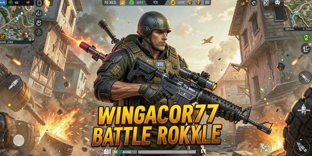 Tampilan gameplay Battle Royale yang intens dan mendebarkan di WINGACOR77.